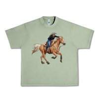 Oil Green horse body with cowgirl Urban Heavy Tee - RanaPortraitStore