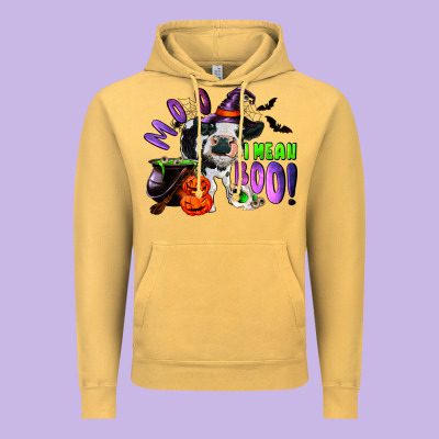 Vintage Hoodie Moo I Mean Boo Baby Cow
