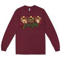 Burgundy fiesta mexico gnome Long Sleeve Tee - HRA Design Shop