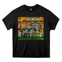Black Western Cute Hampshire Sheep Family Heavy Core Tee - LillyAllenDesigns