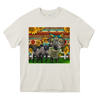 Cream Western Cute Hampshire Sheep Family Heavy Core Tee - LillyAllenDesigns
