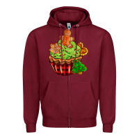 Burgundy christmas cookie cupcake Zipper Hoodie - AdoDesignShop