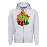 Heather Grey christmas cookie cupcake Zipper Hoodie - AdoDesignShop