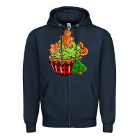 Navy christmas cookie cupcake Zipper Hoodie - AdoDesignShop
