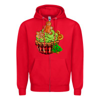 Red christmas cookie cupcake Zipper Hoodie - AdoDesignShop