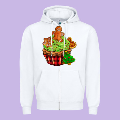 Christmas Cookie Cupcake Zipper Hoodie Designed By Adodesignshop