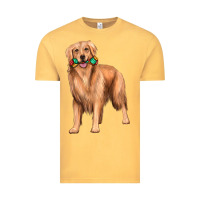 Vintage Mustard golden retriever with toys Vintage Tee - texasbilliewilder