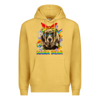 Antique Gold Mama Bear Pride LGBTQ+ Premium Hoodie - BundleAndBundleShop