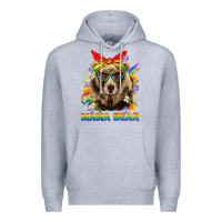 Heather Grey Mama Bear Pride LGBTQ+ Premium Hoodie - BundleAndBundleShop