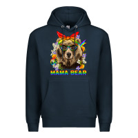 Navy Mama Bear Pride LGBTQ+ Premium Hoodie - BundleAndBundleShop