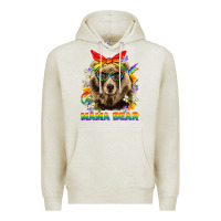 Oatmeal Heather Mama Bear Pride LGBTQ+ Premium Hoodie - BundleAndBundleShop