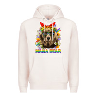 Pale Pink Mama Bear Pride LGBTQ+ Premium Hoodie - BundleAndBundleShop