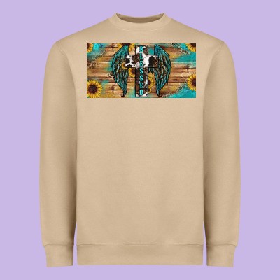 Heavyweight Sweatshirt western blessed cros sunflowers licence plate