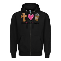Black jesus love coffee Zipper Hoodie - Jasminsmagicworld