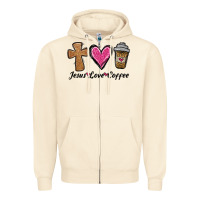 Sandshell jesus love coffee Zipper Hoodie - Jasminsmagicworld