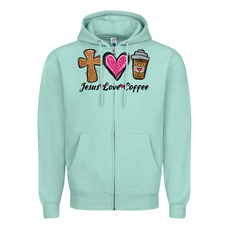 Jesus Love Coffee Zipper Hoodie by Jasminsmagicworld | Teevron