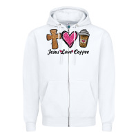 White jesus love coffee Zipper Hoodie - Jasminsmagicworld