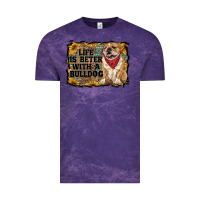 Cloud Purple life is better with a bulldog Vintage Tee - RanaPortraitStore