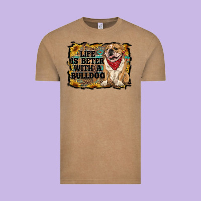Life Is Better With A Bulldog Vintage Tee Designed By Ranaportraitstore