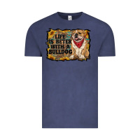 Vintage Denim life is better with a bulldog Vintage Tee - RanaPortraitStore