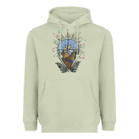 Matcha compass with mountain Heavyweight Hoodie - MaliasSmallBusiness