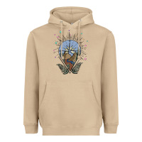 Mushroom compass with mountain Heavyweight Hoodie - MaliasSmallBusiness