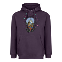 Plum compass with mountain Heavyweight Hoodie - MaliasSmallBusiness