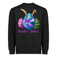 Black easter bunny ear eggs easter vibes Heavyweight Sweatshirt - RanaPortraitStore