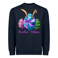 Navy easter bunny ear eggs easter vibes Heavyweight Sweatshirt - RanaPortraitStore