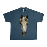 Midnight Navy horse head Urban Heavy Tee - RanaPortraitStore