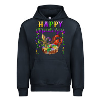 Navy happy mardi gras fleur de lis king cake crawfish Urban Hoodie - RanaPortraitStore