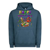 Pigment Midnight Navy happy mardi gras fleur de lis king cake crawfish Urban Hoodie - RanaPortraitStore