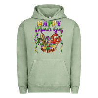 Pigment Oil Green happy mardi gras fleur de lis king cake crawfish Urban Hoodie - RanaPortraitStore