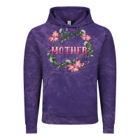Cloud Purple Mother With Floral Wreath Vintage Hoodie - RanaPortraitStore