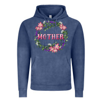 Vintage Denim Mother With Floral Wreath Vintage Hoodie - RanaPortraitStore