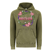 Vintage Olive Mother With Floral Wreath Vintage Hoodie - RanaPortraitStore