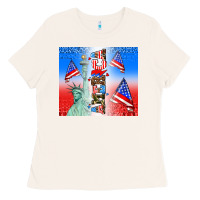 Bone american flag  and america Ladies Tee - AdoDesignShop