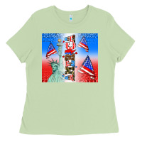 Matcha american flag  and america Ladies Tee - AdoDesignShop