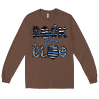 Chestnut back the blue1 Long Sleeve Tee - CowhideDigitalArt