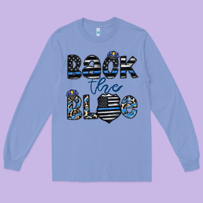 Back The Blue1 Long Sleeve Tee Designed By Cowhidedigitalart