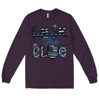 Plum back the blue1 Long Sleeve Tee - CowhideDigitalArt