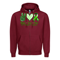 Burgundy peace love cure non hodgkin's lymphoma Zipper Hoodie - Jasminsmagicworld