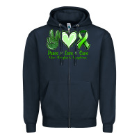 Navy peace love cure non hodgkin's lymphoma Zipper Hoodie - Jasminsmagicworld