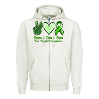 Oatmeal Heather peace love cure non hodgkin's lymphoma Zipper Hoodie - Jasminsmagicworld
