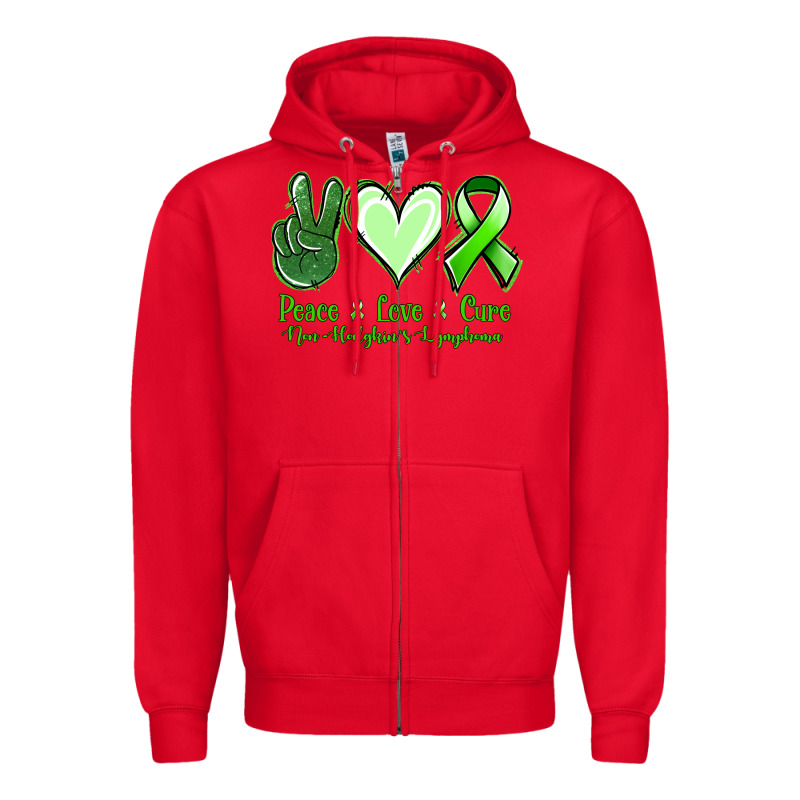 Peace Love Cure Non Hodgkin's Lymphoma Zipper Hoodie by Jasminsmagicworld | Teevron