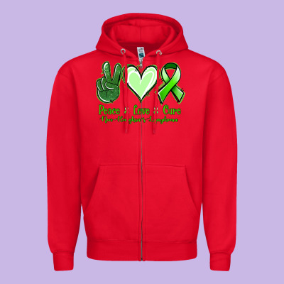 Peace Love Cure Non Hodgkin's Lymphoma Zipper Hoodie Designed By Jasminsmagicworld