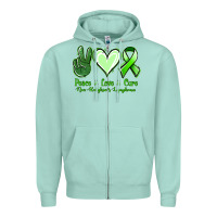Seafoam peace love cure non hodgkin's lymphoma Zipper Hoodie - Jasminsmagicworld