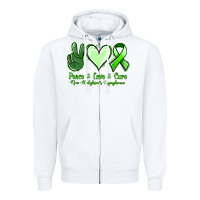 White peace love cure non hodgkin's lymphoma Zipper Hoodie - Jasminsmagicworld