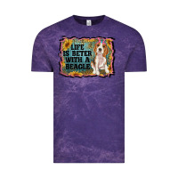 Cloud Purple life is better with a beagle Vintage Tee - RanaPortraitStore