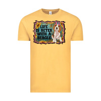 Vintage Mustard life is better with a beagle Vintage Tee - RanaPortraitStore